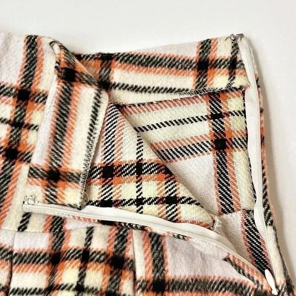 NWT Francesca’s Blue Rain Pleated Plaid Mini Skirt Size Small Academia - Picture 6 of 14